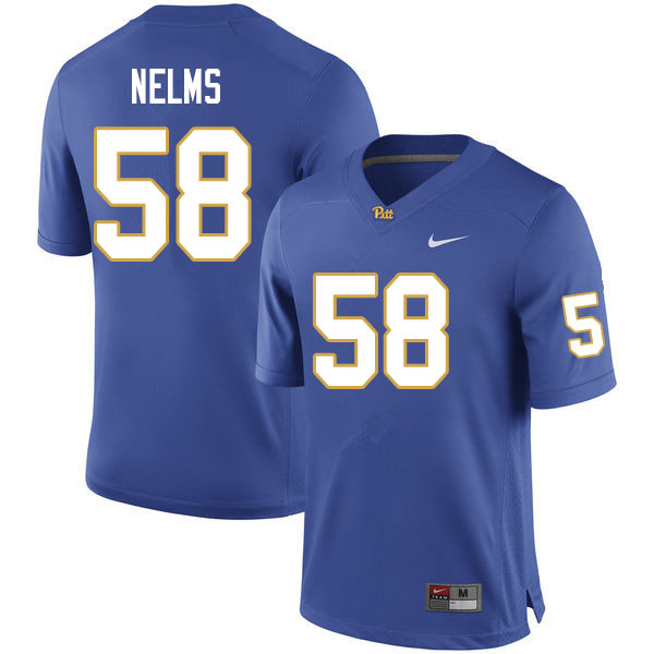 Men #58 Bryce Nelms Pitt Panthers College Football Jerseys Sale-Royal